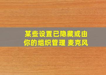 某些设置已隐藏或由你的组织管理 麦克风